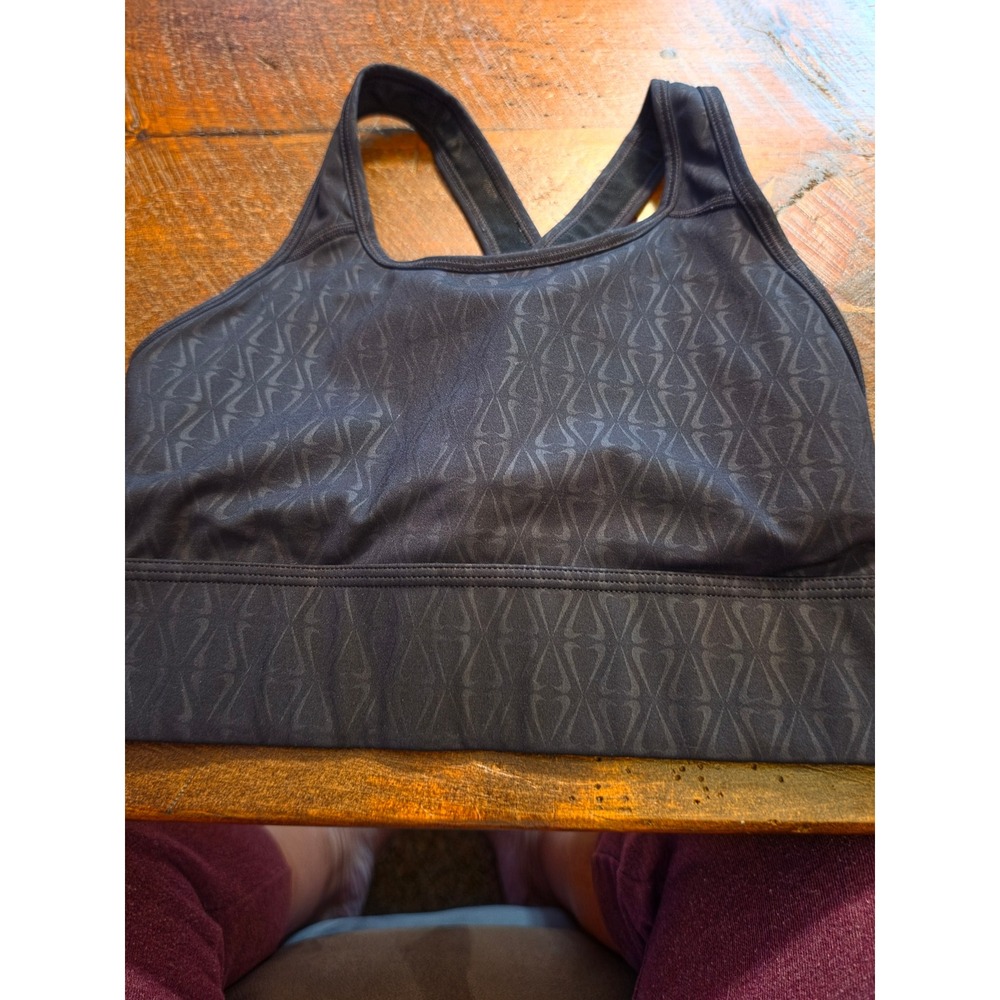 Nike Dri-FIT Swoosh Monogram Print Sports Bra Black DM0553-010 Womens Small